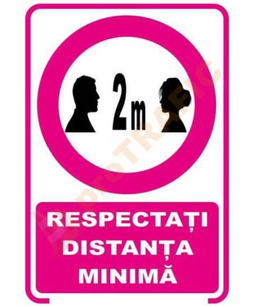 Indicator de securitate COVID Respectati distanta minima