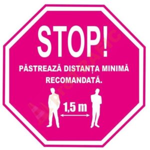 Indicator de securitate COVID STOP Pastreaza distanta