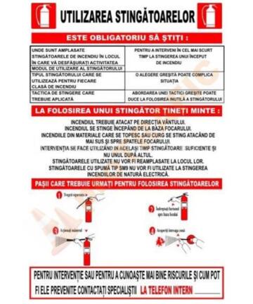 Indicator de securitate PSI Utilizarea stingatoarelor