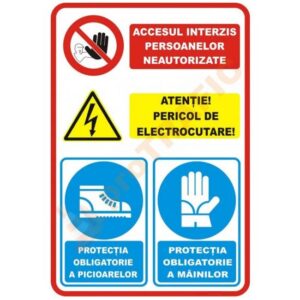 Indicator de securitate cu semne combinate Accesul interzis persoanelor neautorizate
