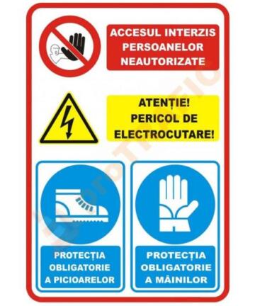Indicator de securitate cu semne combinate Accesul interzis persoanelor neautorizate