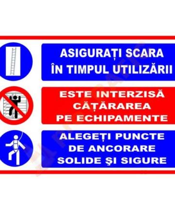 Indicator de securitate cu semne combinate Asigurati scara