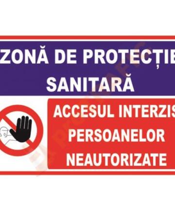 Indicator de securitate cu semne combinate Zona de protectie sanitara
