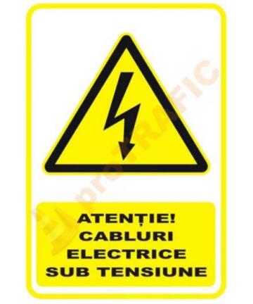 Indicator de securitate de avertizare "Atentie Cabluri electrice sub tensiune"
