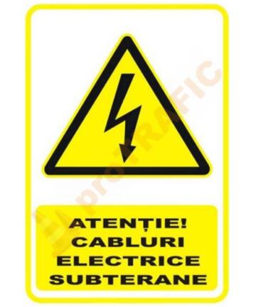 Indicator de securitate de avertizare "Atentie Cabluri electrice subterane"