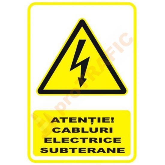 Indicator de securitate de avertizare "Atentie Cabluri electrice subterane"