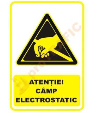 Indicator de securitate de avertizare "Atentie Camp electrostatic"