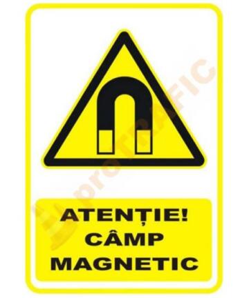 Indicator de securitate de avertizare "Atentie Camp magnetic"