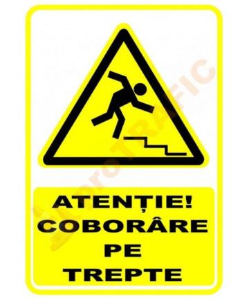 Indicator de securitate de avertizare "Atentie Coborare pe trepte"
