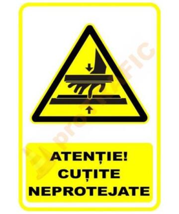 Indicator de securitate de avertizare "Atentie Cutite neprotejate"