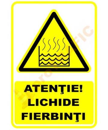 Indicator de securitate de avertizare "Atentie Lichide fierbinti"