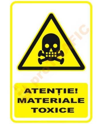 Indicator de securitate de avertizare "Atentie Materiale toxice"