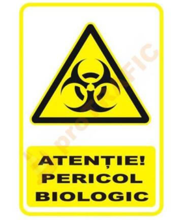 Indicator de securitate de avertizare "Atentie Pericol biologic"