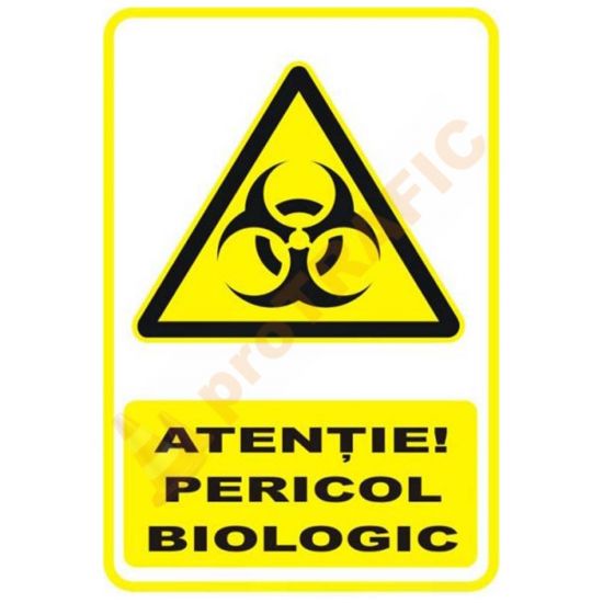 Indicator de securitate de avertizare "Atentie Pericol biologic"