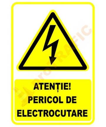 Indicator de securitate de avertizare "Atentie Pericol de electrocutare"