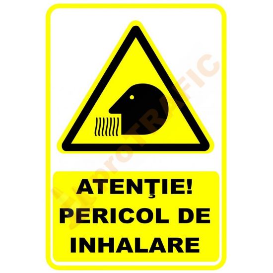 Indicator de securitate de avertizare "Atentie Pericol de inhalare"