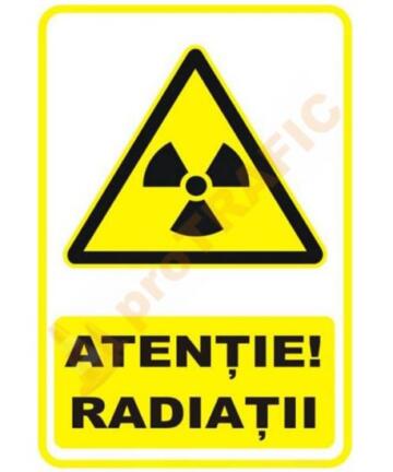 Indicator de securitate de avertizare "Atentie Radiatii"