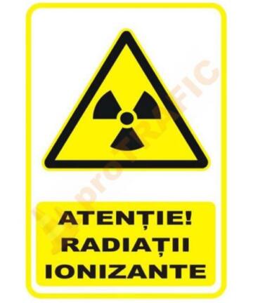 Indicator de securitate de avertizare "Atentie Radiatii ionizante"