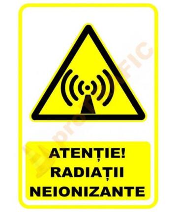 Indicator de securitate de avertizare "Atentie Radiatii neionizante"