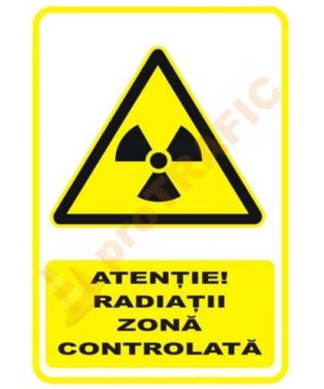 Indicator de securitate de avertizare "Atentie Radiatii zona controlata"