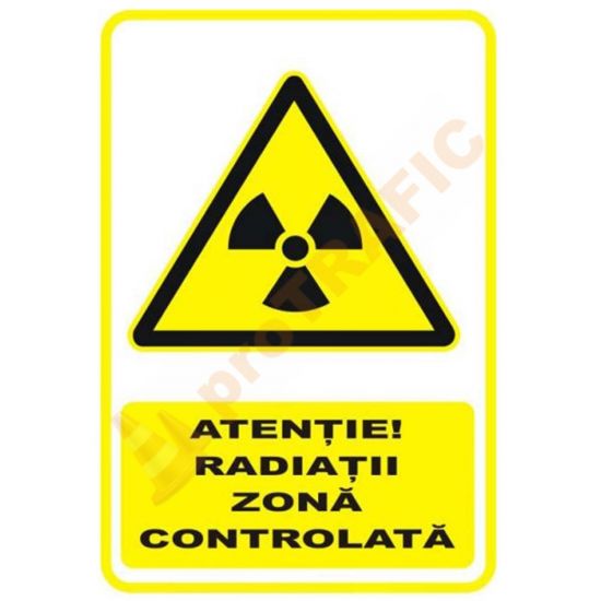 Indicator de securitate de avertizare "Atentie Radiatii zona controlata"