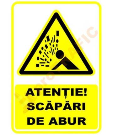 Indicator de securitate de avertizare "Atentie Scapari de abur"
