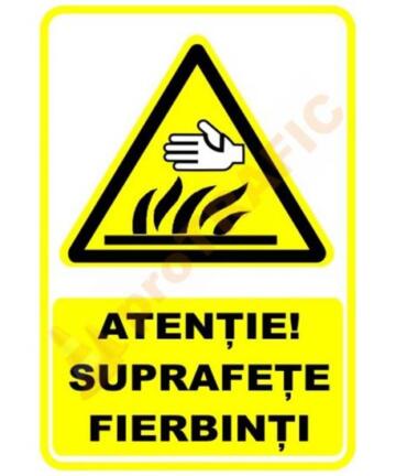 Indicator de securitate de avertizare "Atentie Suprafete fierbinti"