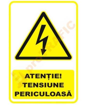 Indicator de securitate de avertizare "Atentie Tensiune periculoasa"