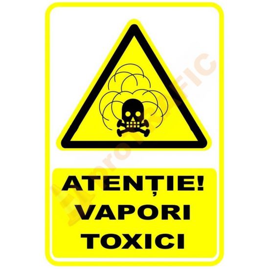 Indicator de securitate de avertizare "Atentie Vapori toxici"