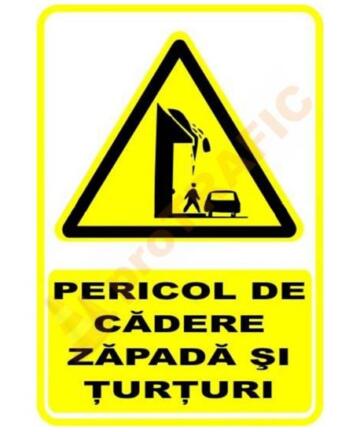 Indicator de securitate de avertizare "Pericol de cadere zapada si turturi"