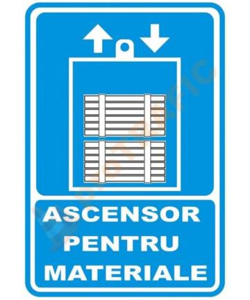 Indicator de securitate de informare generala "Ascensor pentru materiale"