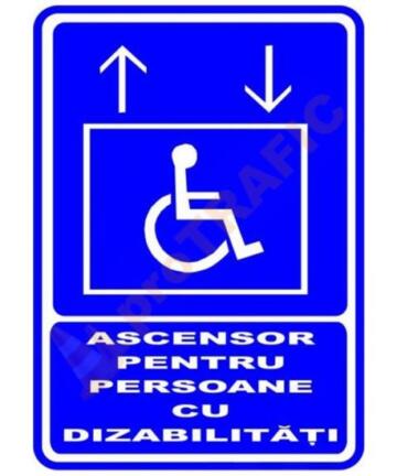 Indicator de securitate de informare generala "Ascensor pentru persoane cu dizabilitati"