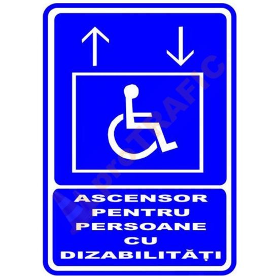 Indicator de securitate de informare generala "Ascensor pentru persoane cu dizabilitati"