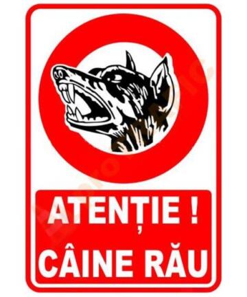 Indicator de securitate de informare generala "Atentie caine rau"