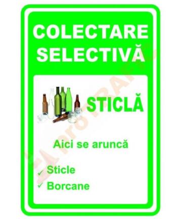 Indicator de securitate de informare generala "Colectare selectiva Sticla"