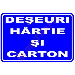 Indicator de securitate de informare generala "Deseuri hartie si carton"