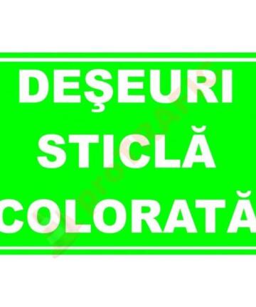 Indicator de securitate de informare generala "Deseuri sticla colorata"