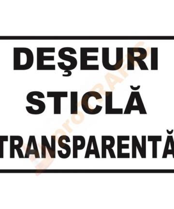 Indicator de securitate de informare generala "Deseuri sticla transparenta"
