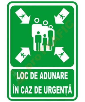 Indicator de securitate de informare generala "Loc de adunare in caz de urgenta"