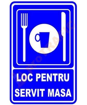 Indicator de securitate de informare generala "Loc pentru servit masa"