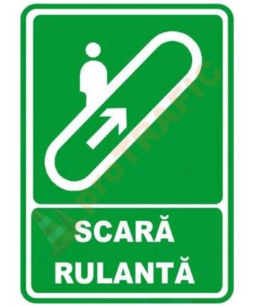 Indicator de securitate de informare generala "Scara rulanta sus"