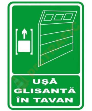 Indicator de securitate de informare generala "Usa glisanta in tavan"