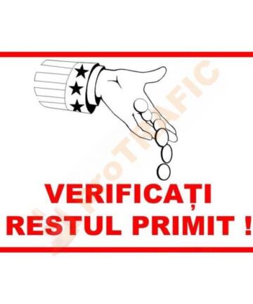 Indicator de securitate de informare generala "Verificati restul primit"