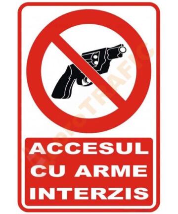 Indicator de securitate de interzicere "Accesul cu arme interzis"