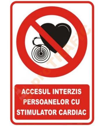 Indicator de securitate de interzicere "Accesul interzis persoanelor cu stimulator cardiac"