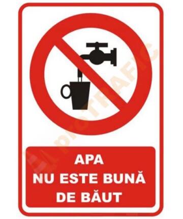 Indicator de securitate de interzicere "Apa nu este buna de baut"