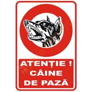 Indicator de securitate de interzicere "Atentie Caine de paza"