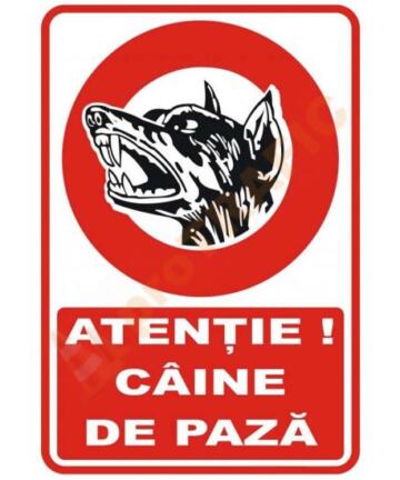Indicator de securitate de interzicere "Atentie Caine de paza"
