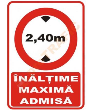 Indicator de securitate de interzicere "Inaltime maxima admisa"