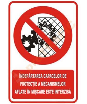 Indicator de securitate de interzicere "Indepartarea capacelor este interzisa"